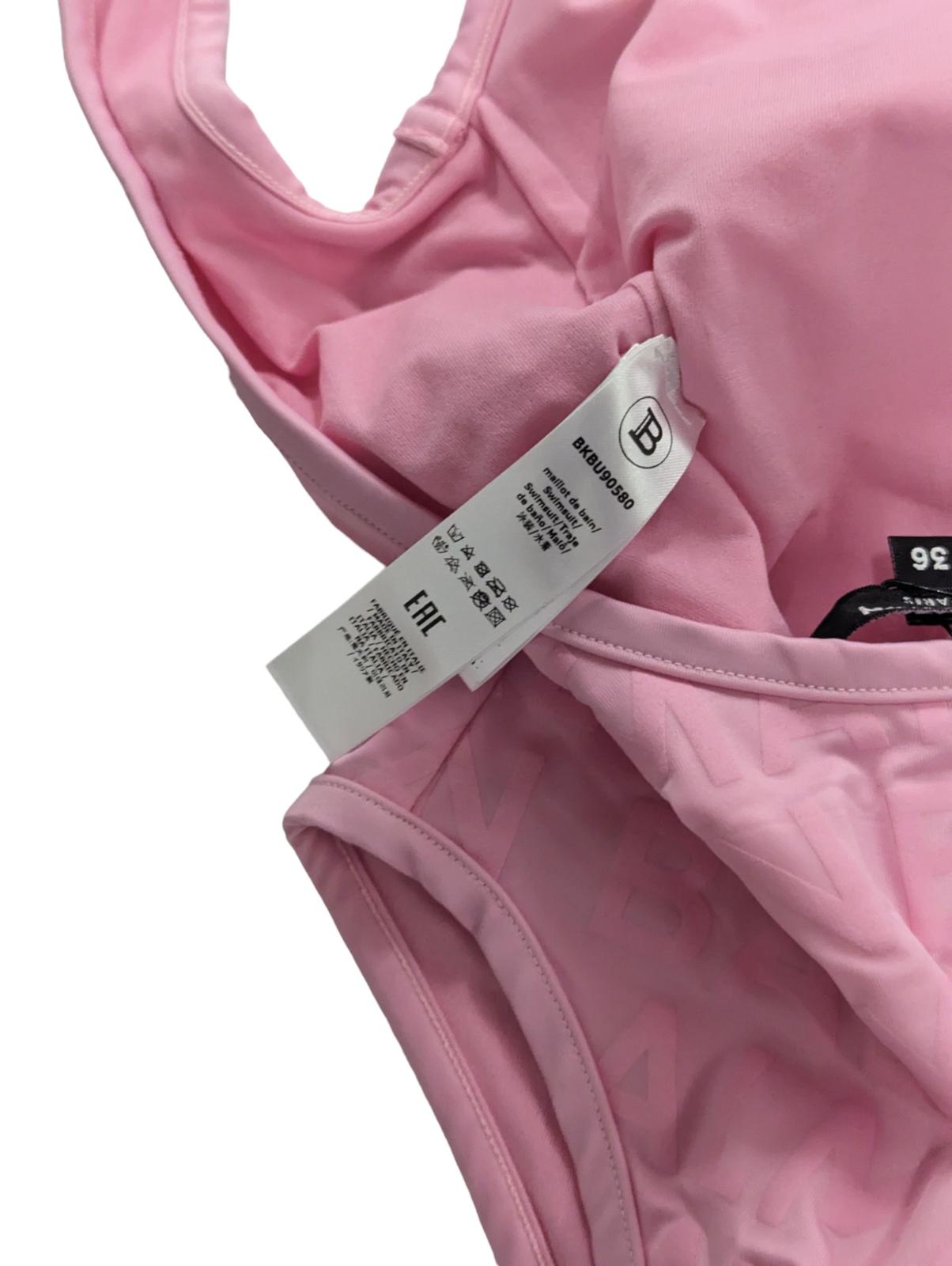 BALMAIN Light Pink Swimming Costumes Scoop Neck Print Ladies UK 8 NEW RRP 450