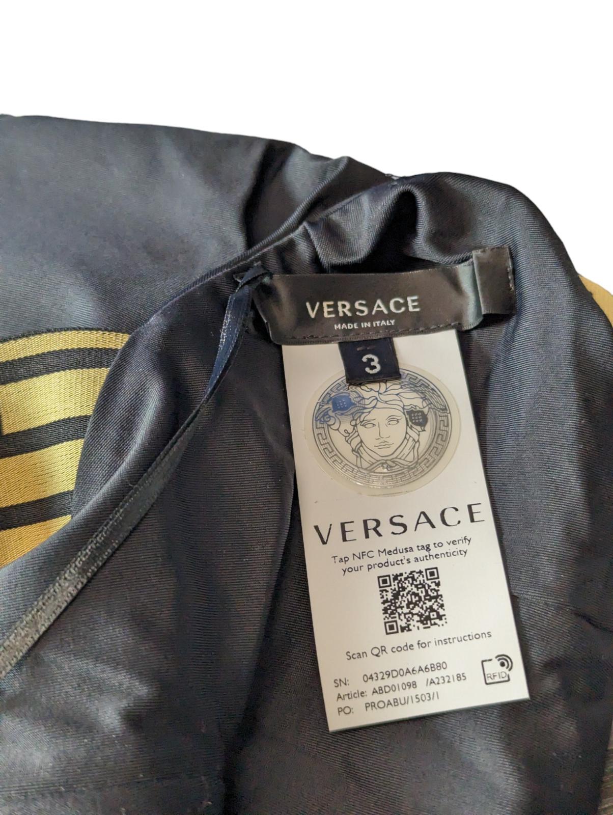 VERSACE Bikini Black Swimming Costumes Baroque Gold Strap Pattern M NEW RRP 235