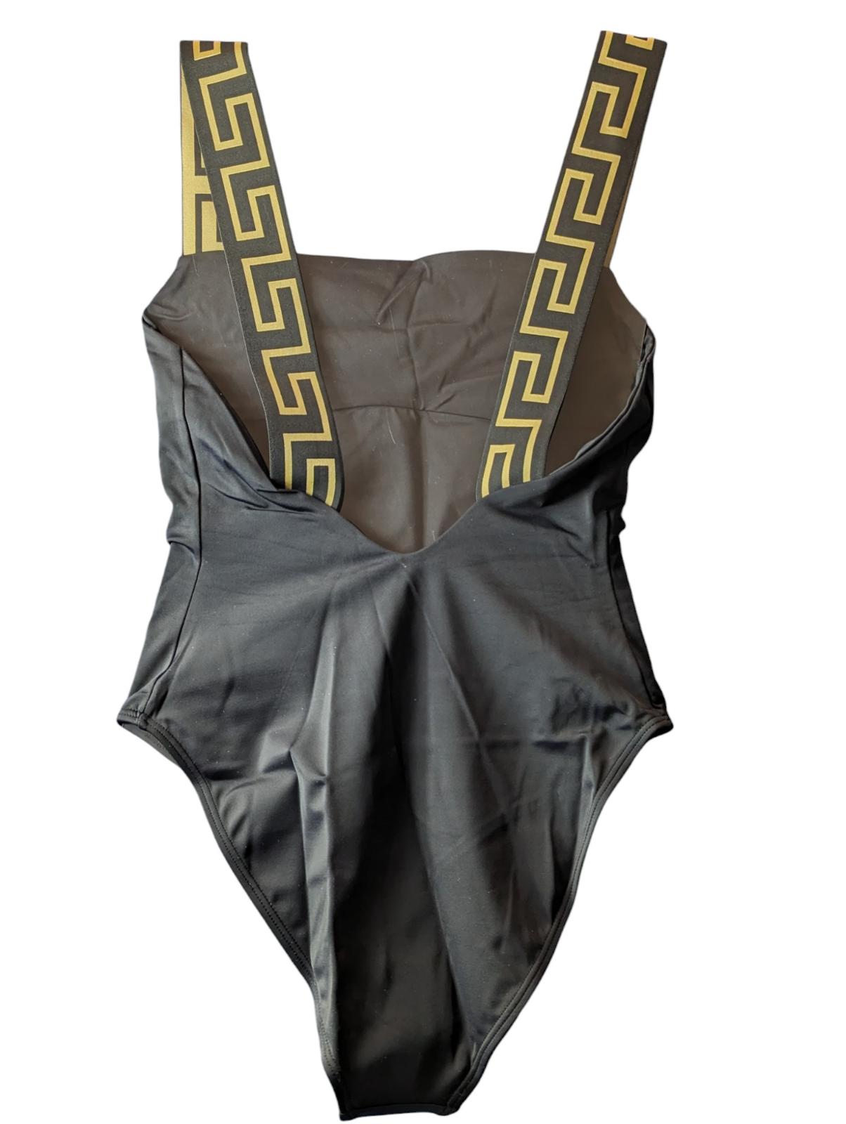 VERSACE Bikini Black Swimming Costumes Baroque Wide Strap M NEW RRP 235