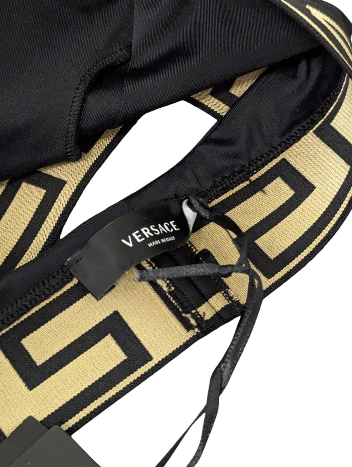 VERSACE Bikini Tops Black Ladies Cross Back Scoop Greca S NEW RRP 180