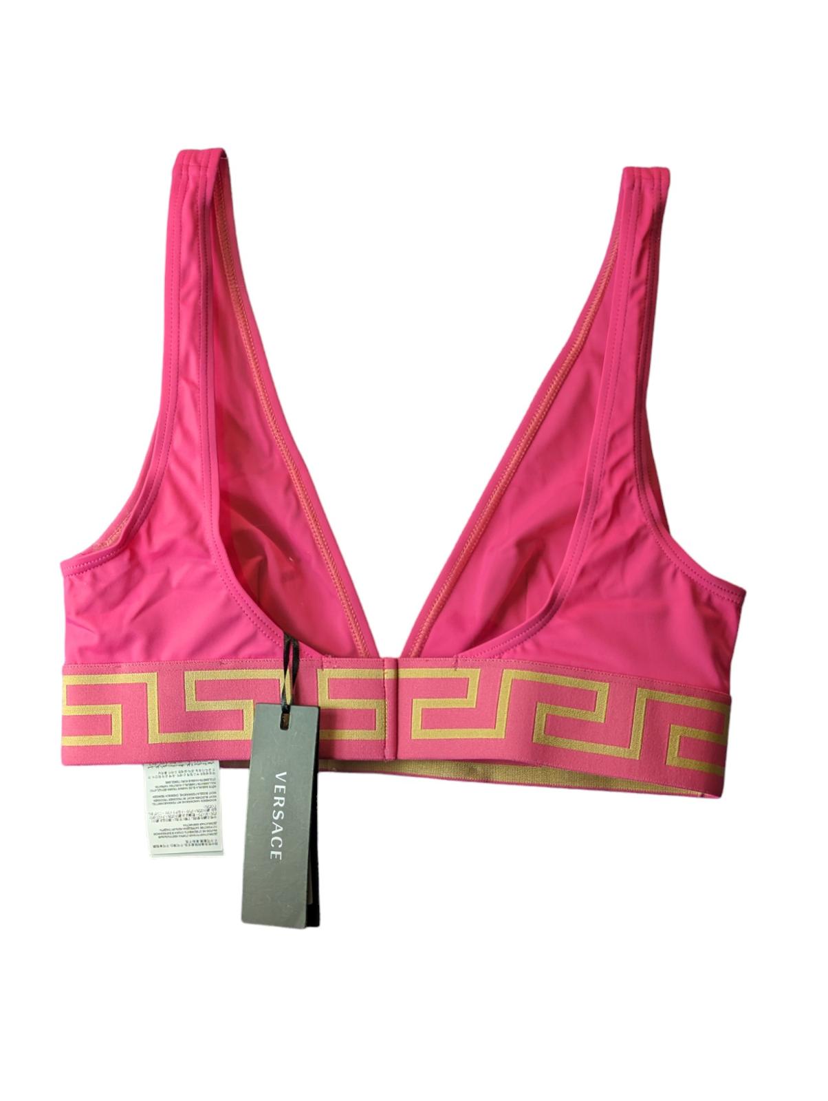 VERSACE Bikini Top Pink Ladies Bralette Print Triangle Donna S NEW RRP 180