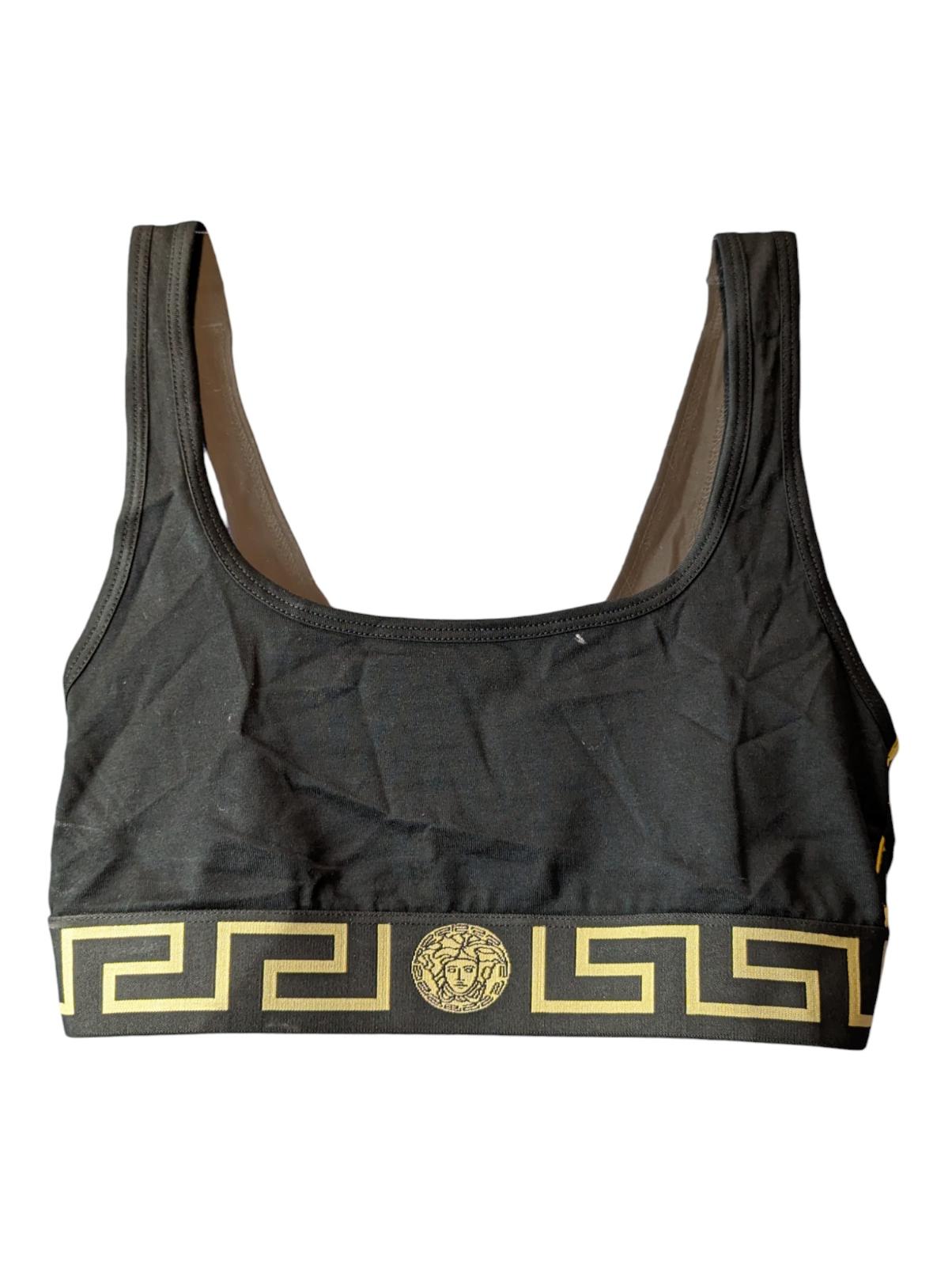 VERSACE Sports Bra Black Ladies Medusa Sports Bra Jersey Logo S NEW RRP 235