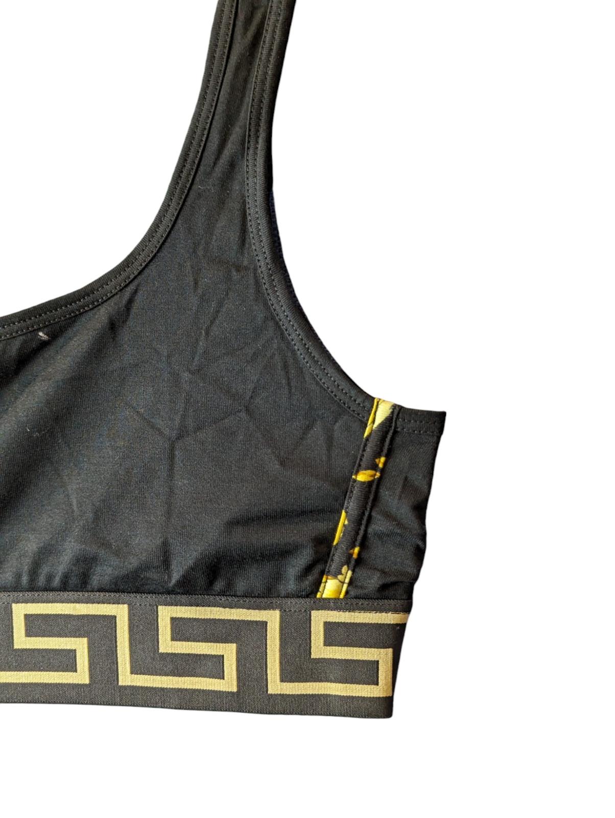 VERSACE Sports Bra Black Ladies Medusa Sports Bra Jersey Logo S NEW RRP 235