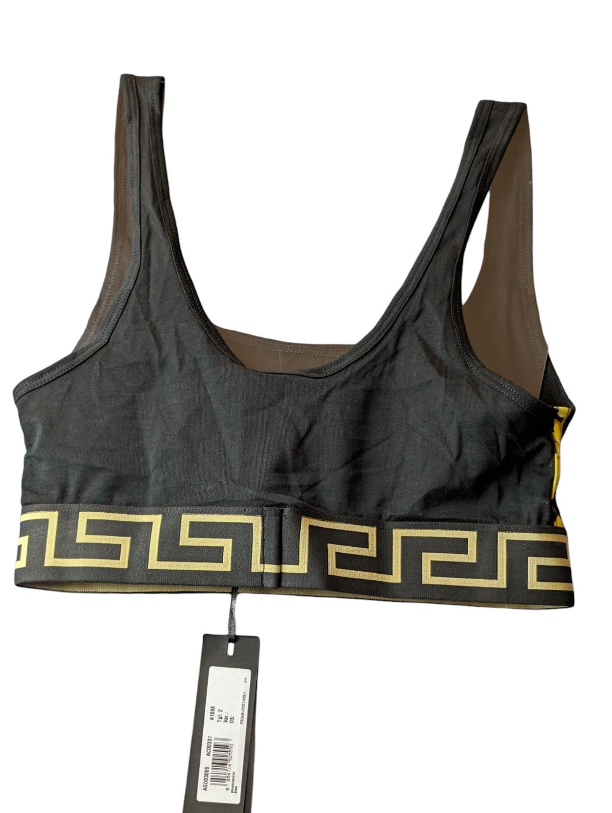 VERSACE Sports Bra Black Ladies Medusa Sports Bra Jersey Logo S NEW RRP 235