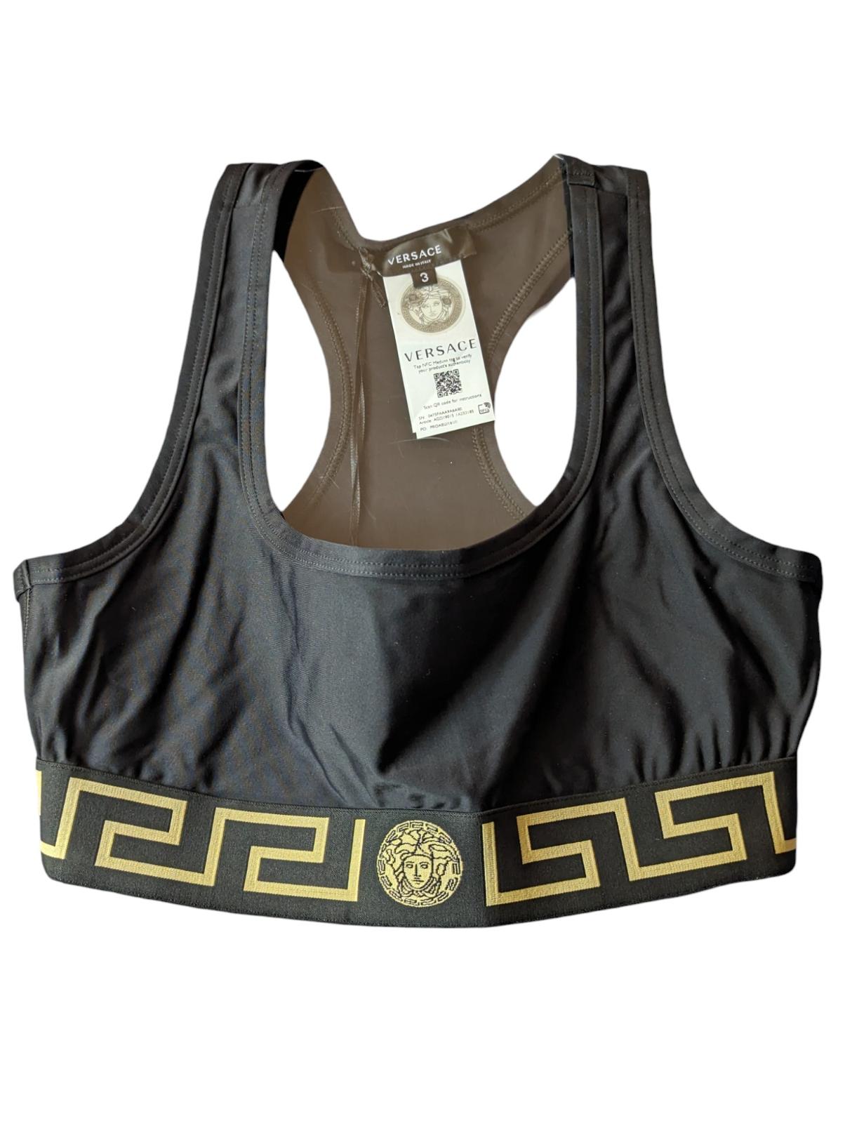 VERSACE Sports Bra Black Ladies Raceback Medusa Sports Bra M NEW RRP 235