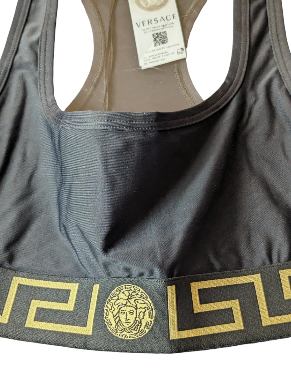 VERSACE Sports Bra Black Ladies Raceback Medusa Sports Bra M NEW RRP 235