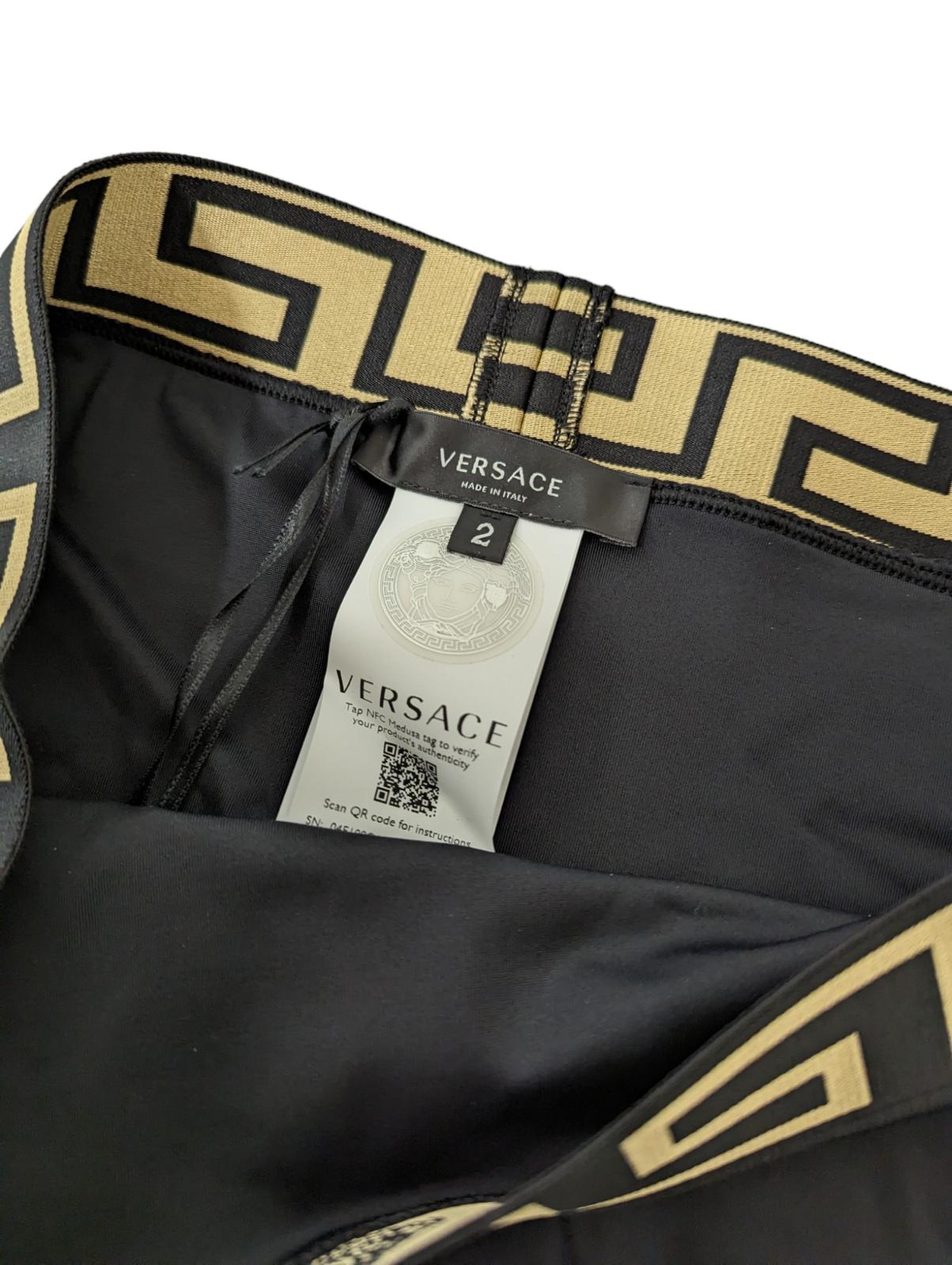 VERSACE Bikini Bottoms Black Ladies Shorts Medusa Slip Logo S NEW RRP 155