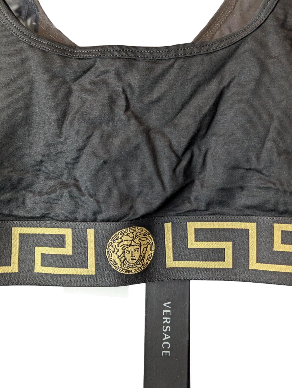 VERSACE Sports Bra Black Ladies Medusa Sports Bra Logo Square Neck M NEW RRP 230