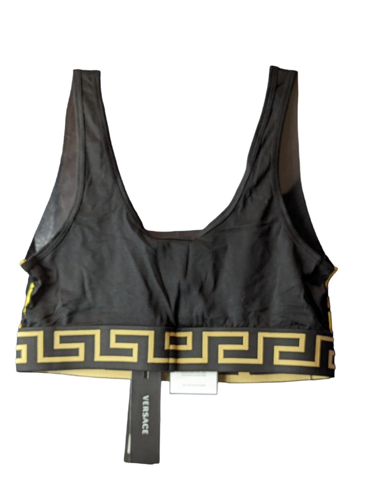 VERSACE Sports Bra Black Ladies Medusa Sports Bra Logo Square Neck M NEW RRP 230