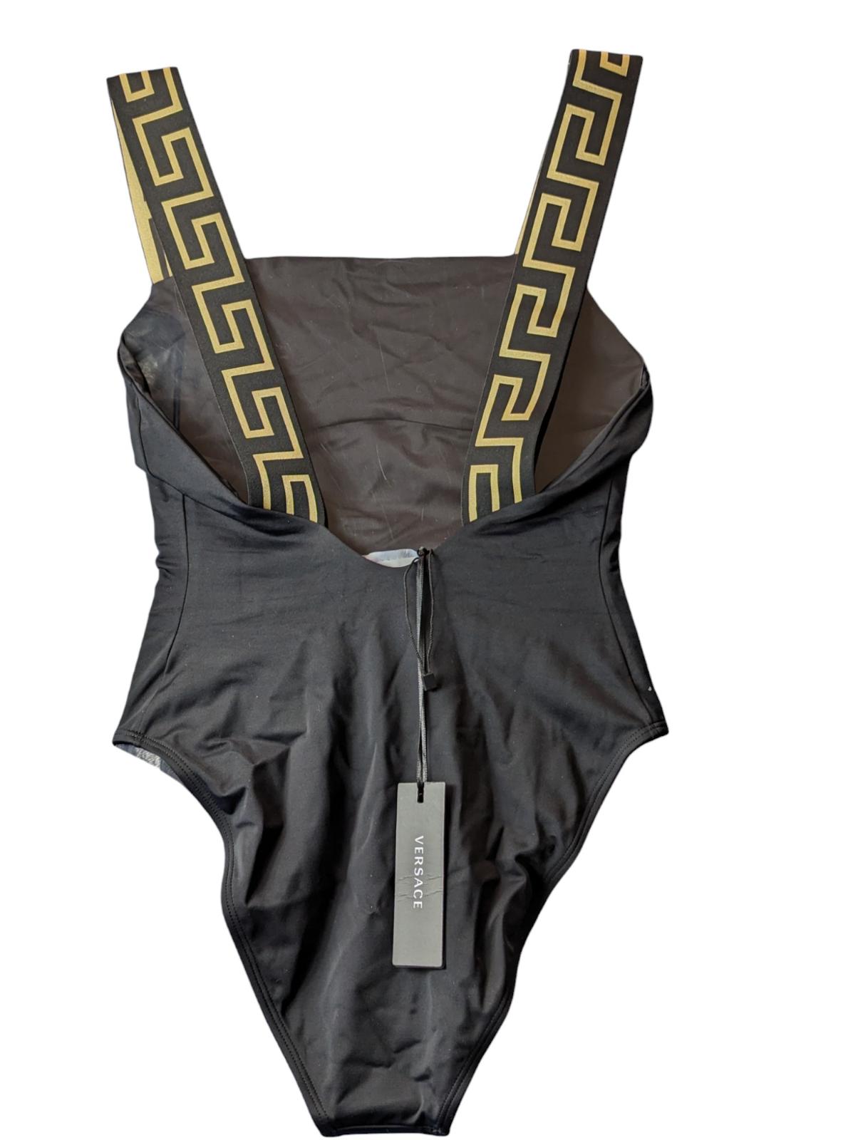 VERSACE Swimming Costumes Black Ladies Swimsuit Classic One Piece S NEW RRP 235
