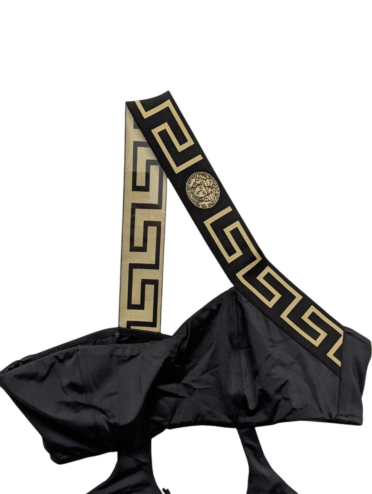 VERSACE Swimming Costume Black Ladies Donna One Shoulder Cutout L NEW RRP 235