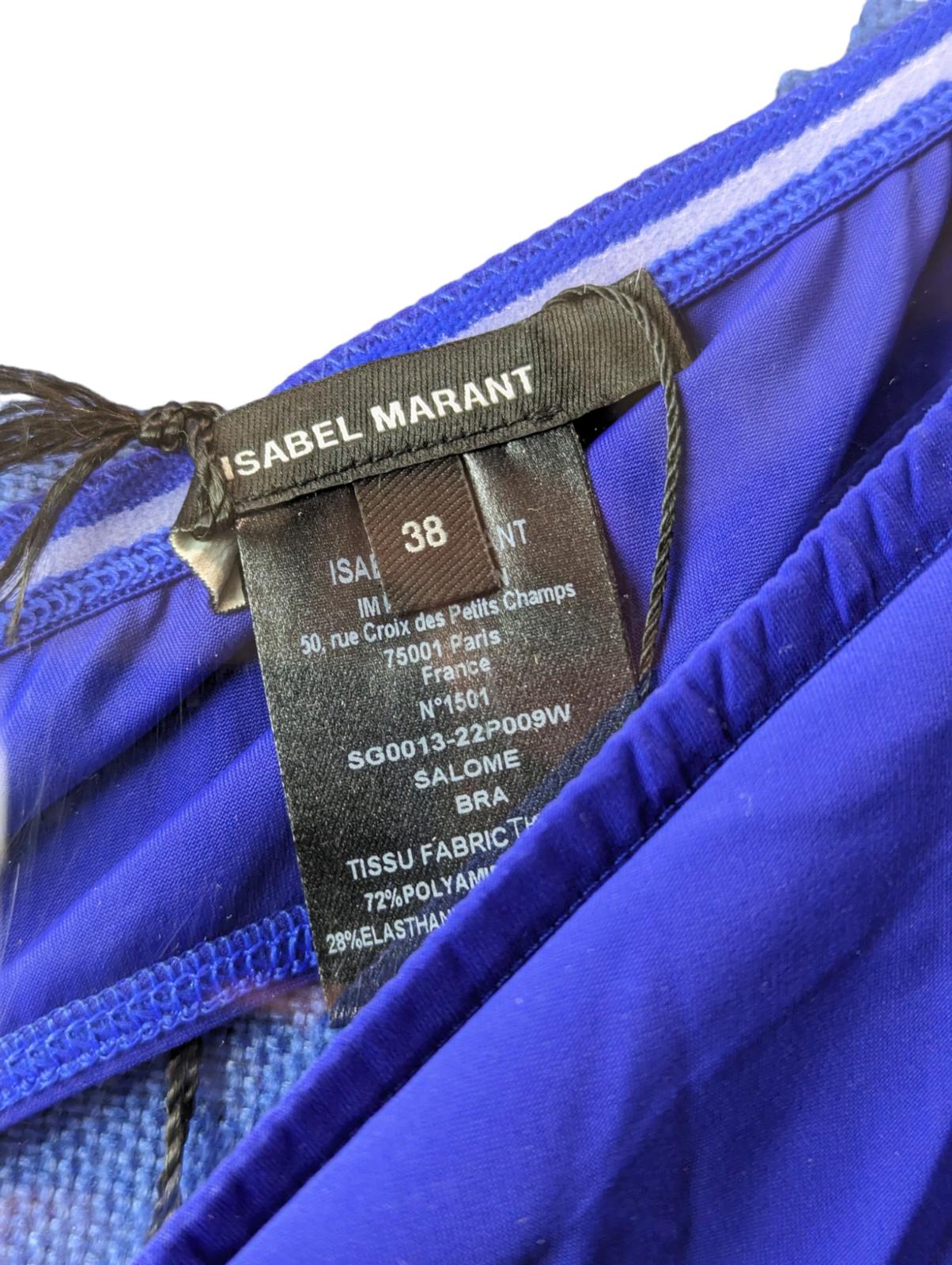 ISABEL MARANT Bikini Tops Blue Salome Asymmetric One Shoulder UK 10 NEW RRP 80