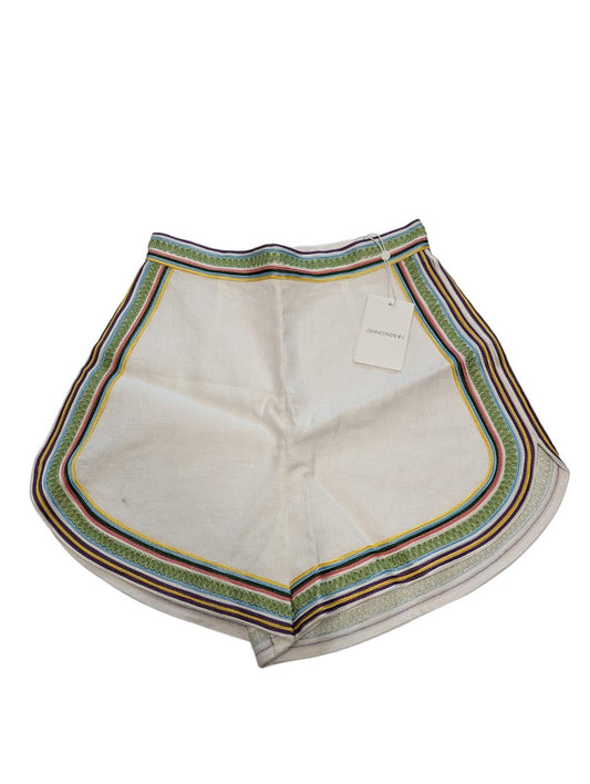 ZIMMERMAN Shorts Bermuda Corded Embroidered Shorts Ladies White XS NEW RRP 125