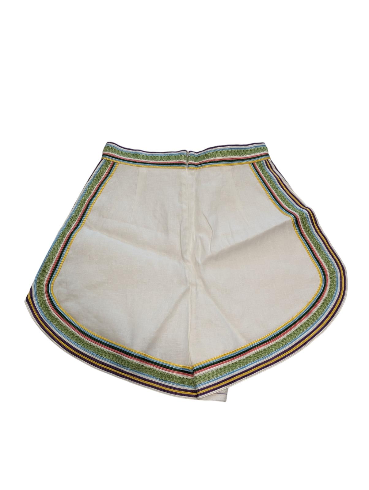 ZIMMERMAN Shorts Bermuda Corded Embroidered Shorts Ladies White XS NEW RRP 125
