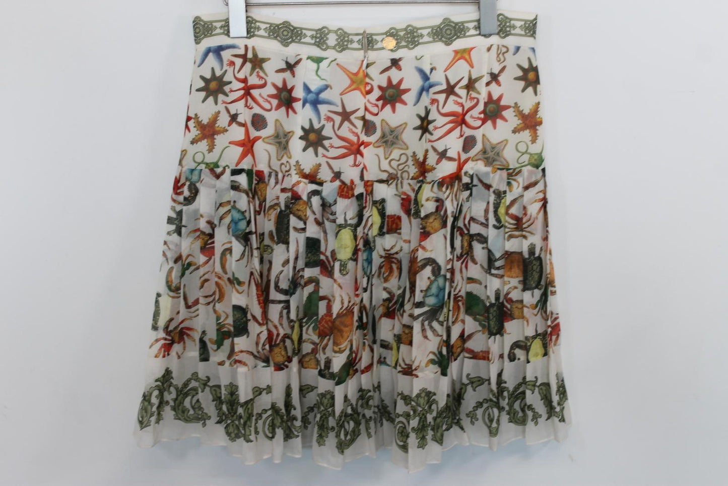 VERSACE Ladies Multicoloured Sealife Print Knee Length Pleated Skirt UK14 BNWT