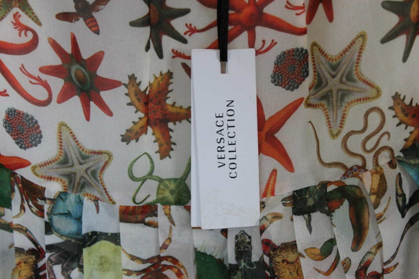 VERSACE Ladies Multicoloured Sealife Print Knee Length Pleated Skirt UK14 BNWT