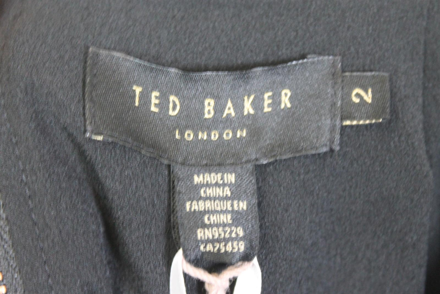 TED BAKER Ladies Black Midi Hi-Low Top Stitch Wrap Pencil Skirt Size M BNWT