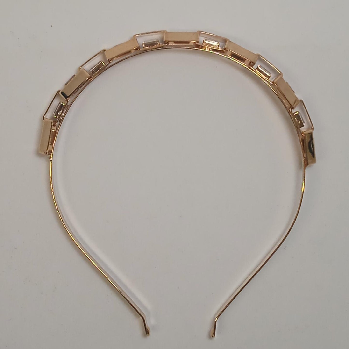 ROSANTICA Yellow Gold Plated Square Link Crystal Headband NEW RRP280