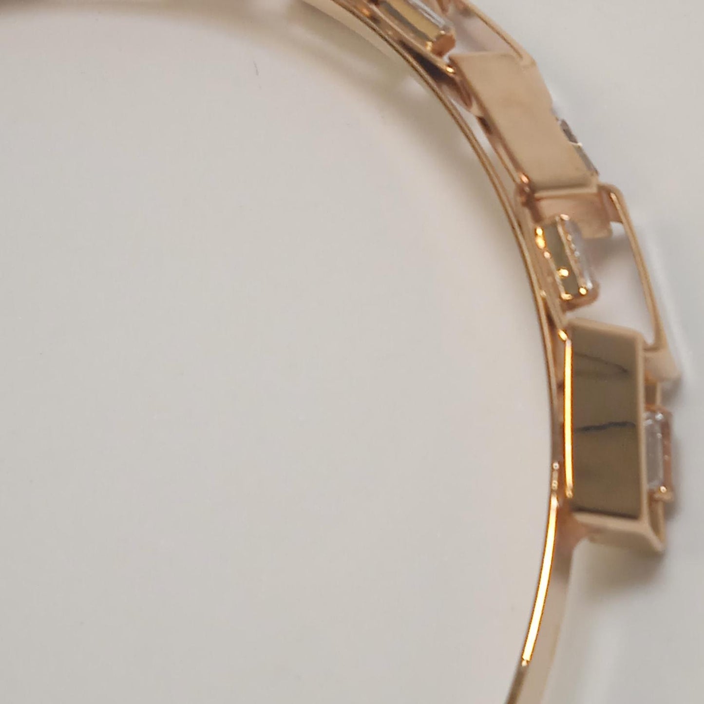 ROSANTICA Yellow Gold Plated Square Link Crystal Headband NEW RRP280