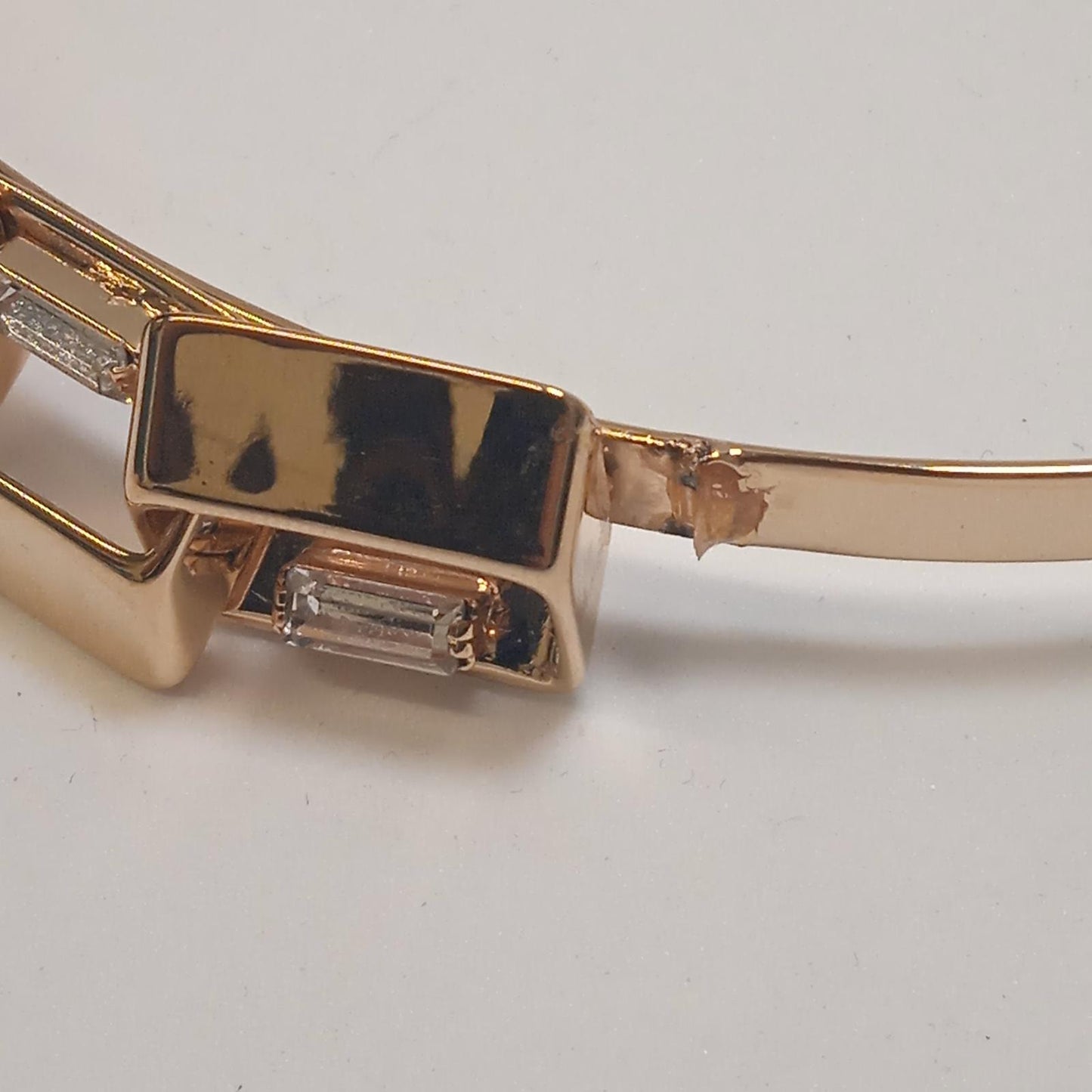 ROSANTICA Yellow Gold Plated Square Link Crystal Headband NEW RRP280