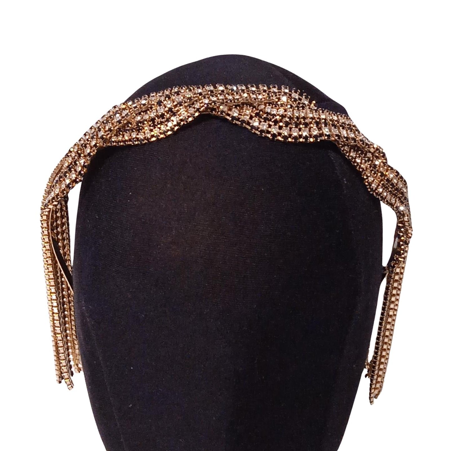 ROSANTICA Twisted Crystal Chevron Yellow Gold Plated Headband NEW RRP280