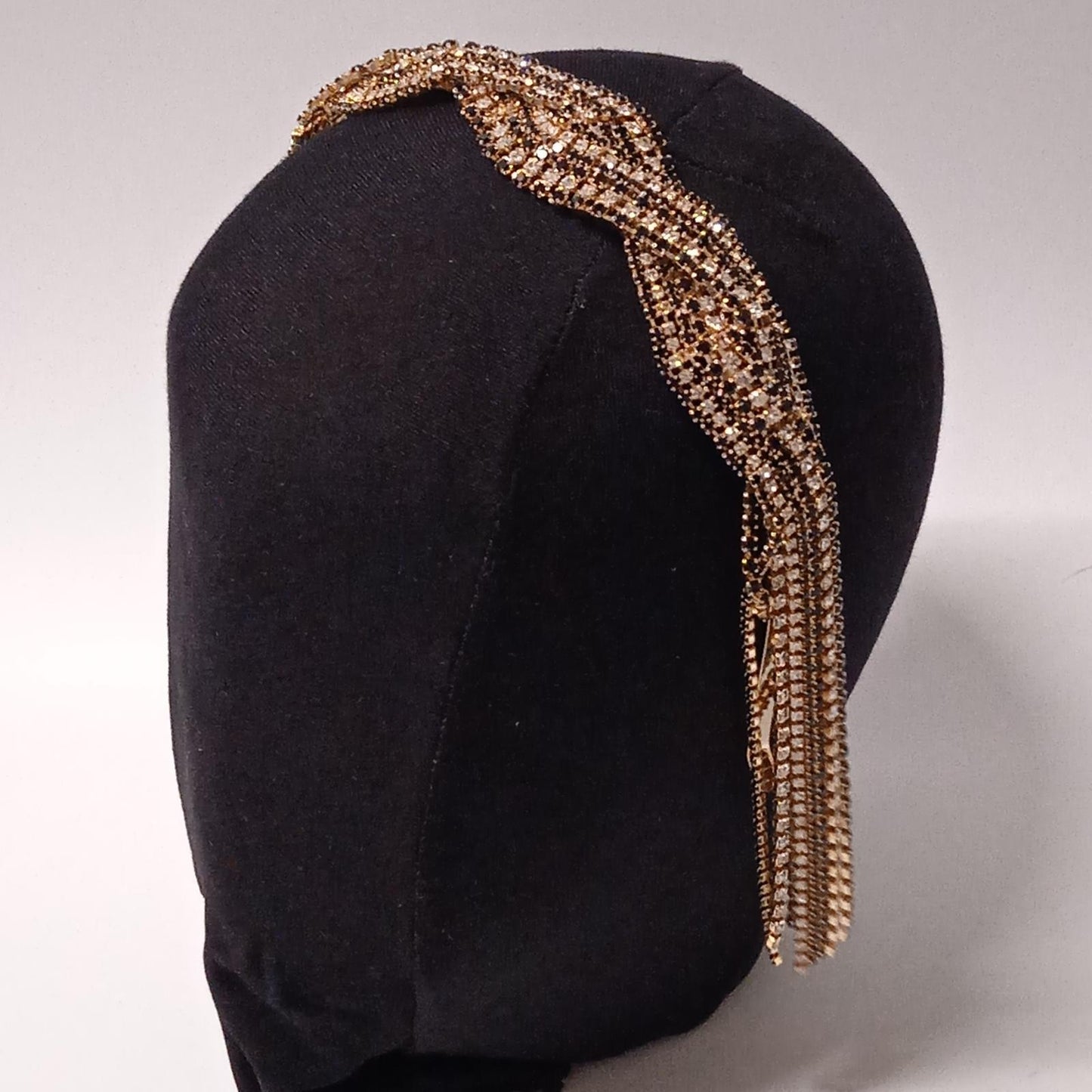 ROSANTICA Twisted Crystal Chevron Yellow Gold Plated Headband NEW RRP280