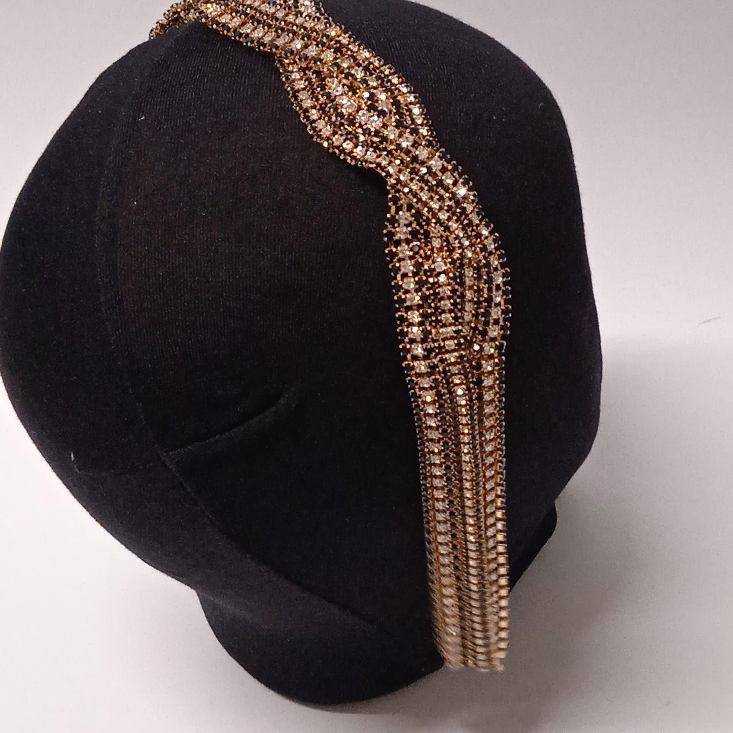 ROSANTICA Twisted Crystal Chevron Yellow Gold Plated Headband NEW RRP280