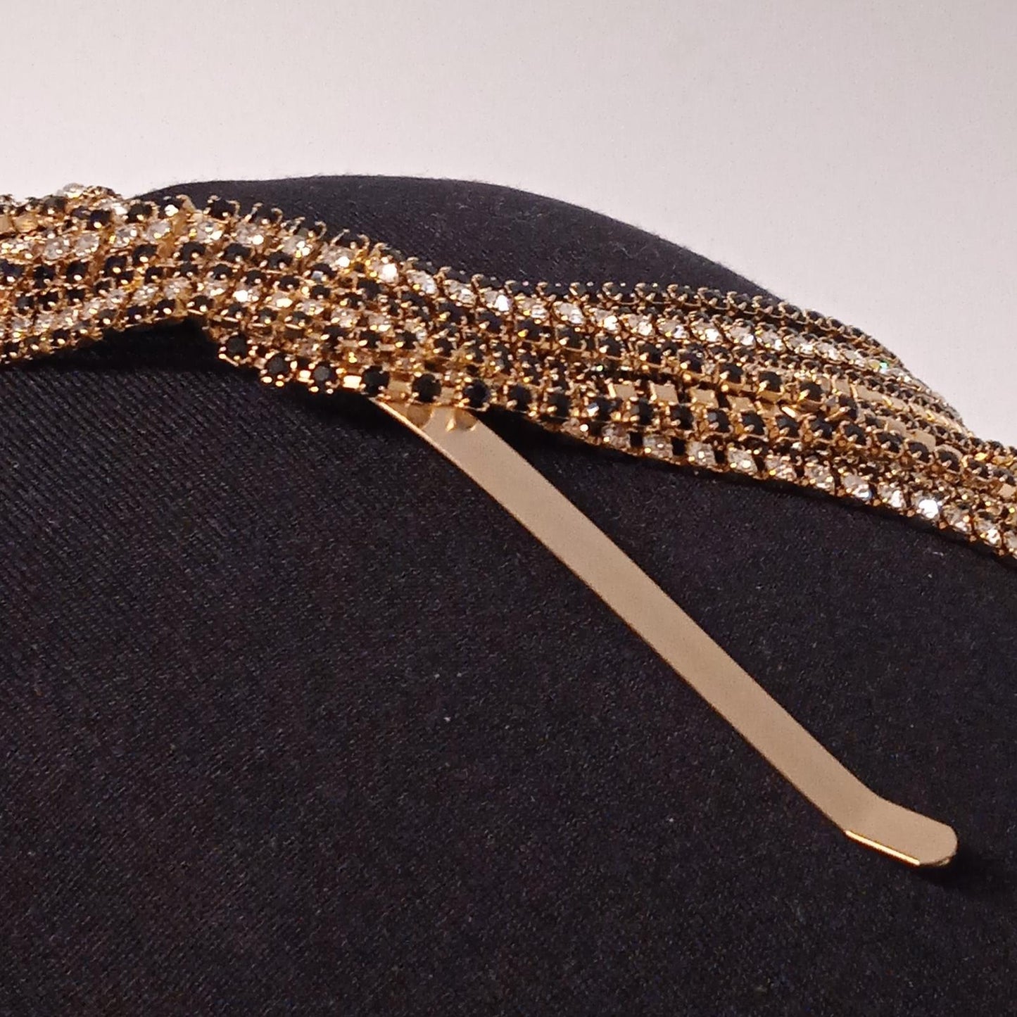 ROSANTICA Twisted Crystal Chevron Yellow Gold Plated Headband NEW RRP280