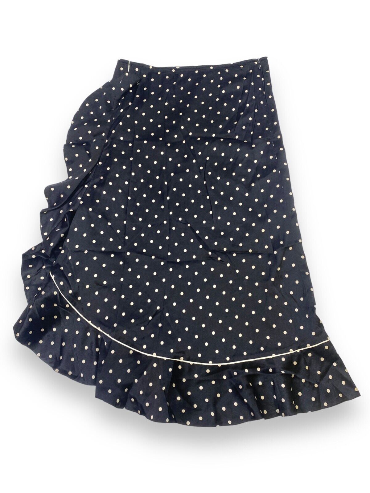 GANNI SS18 SILK SKIRT - SIZE 36 - BLACK POLKA DOT PRINT