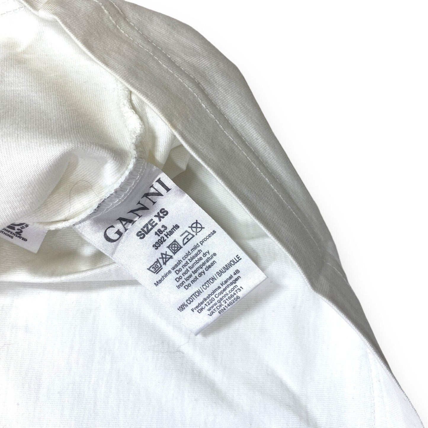 GANNI GLITTER COTTON SS T SHIRT - EXTRA SMALL - WHITE