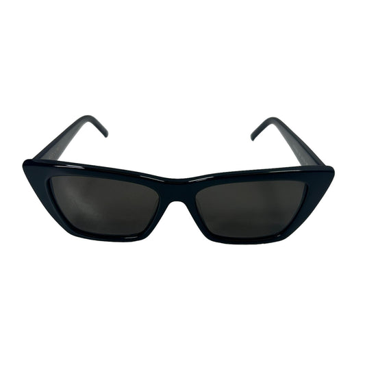 SAINT LAURENT MICA UNISEX SL276 CAT EYE ACETATE SQUARE SUNGLASSES BLACK 1 NEW