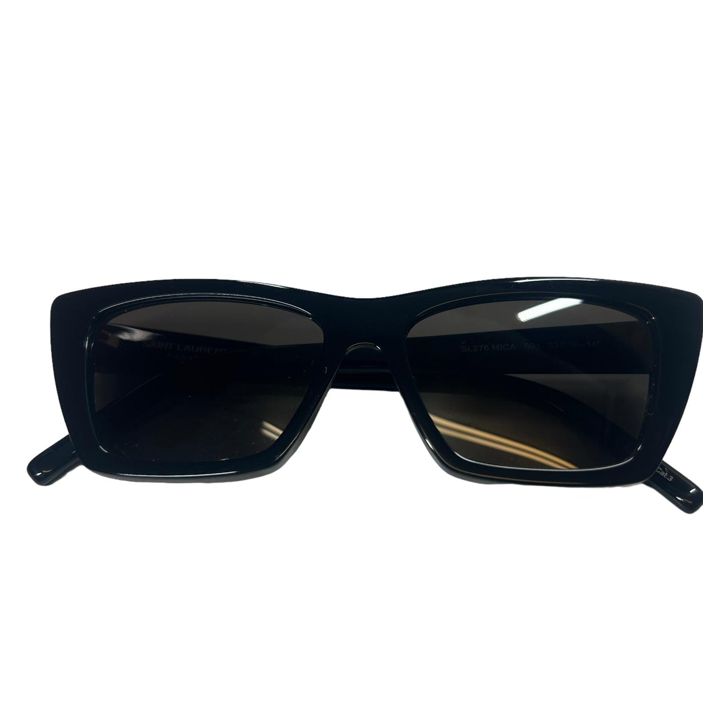SAINT LAURENT MICA UNISEX SL276 CAT EYE ACETATE SQUARE SUNGLASSES BLACK 2 NEW