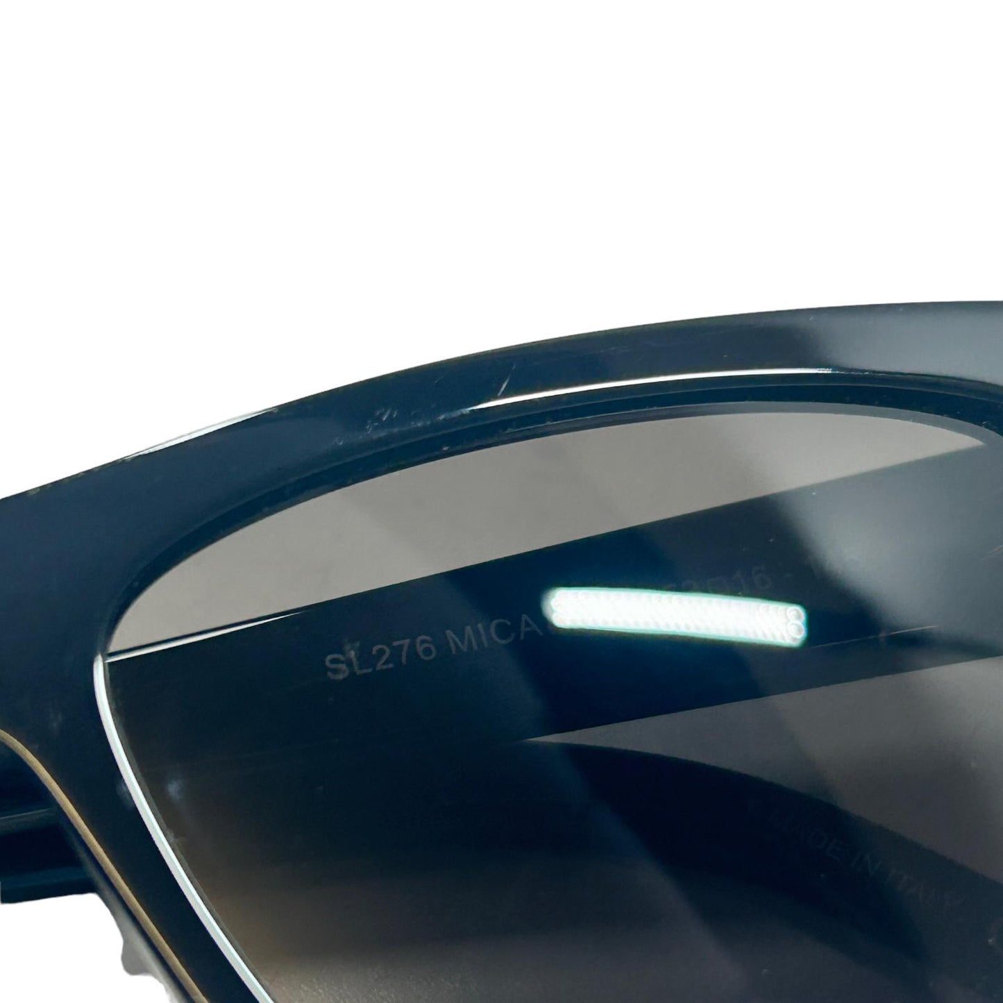 SAINT LAURENT MICA UNISEX SL276 CAT EYE ACETATE SQUARE SUNGLASSES BLACK 2 NEW