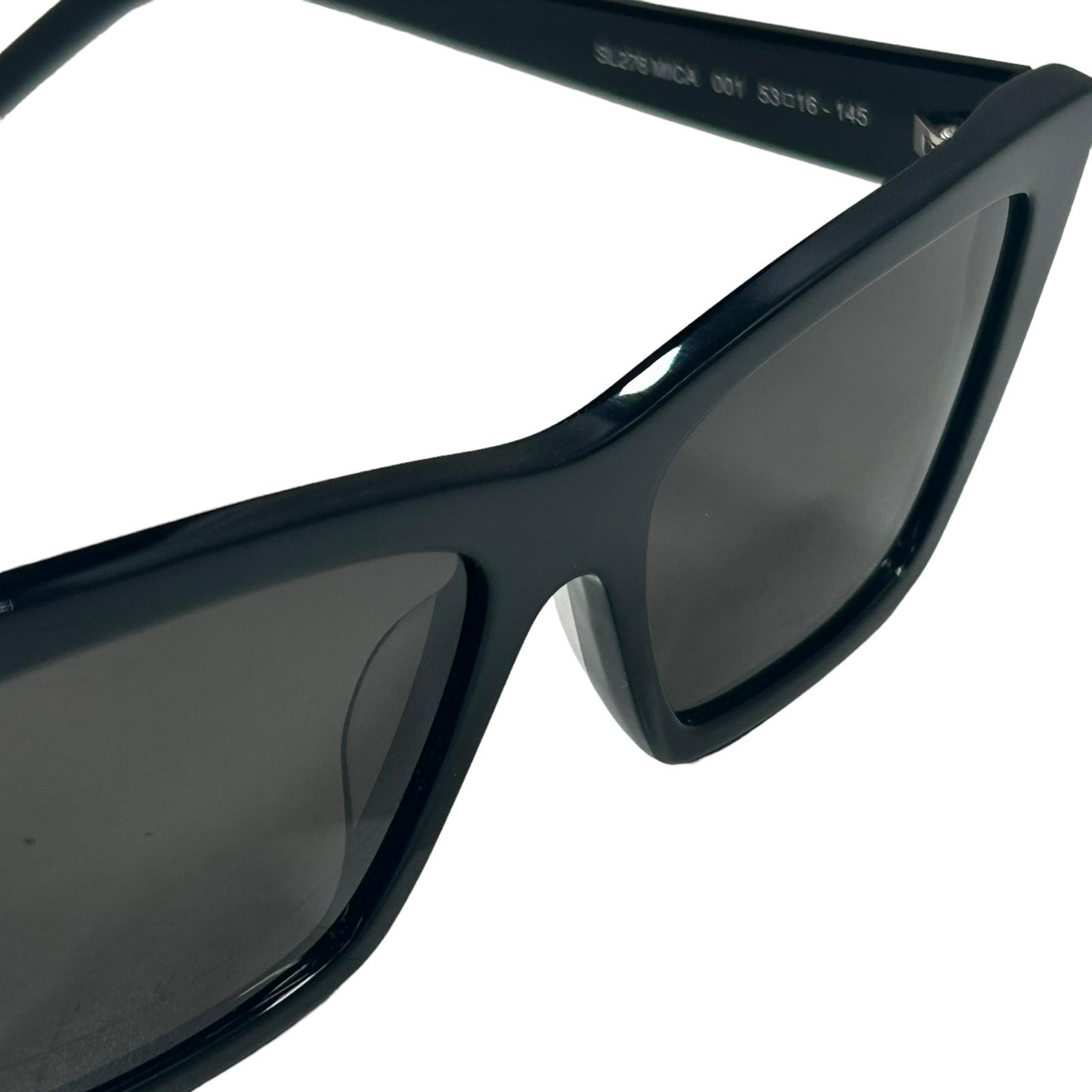 SAINT LAURENT MICA UNISEX SL276 CAT EYE ACETATE SQUARE SUNGLASSES BLACK 3 NEW