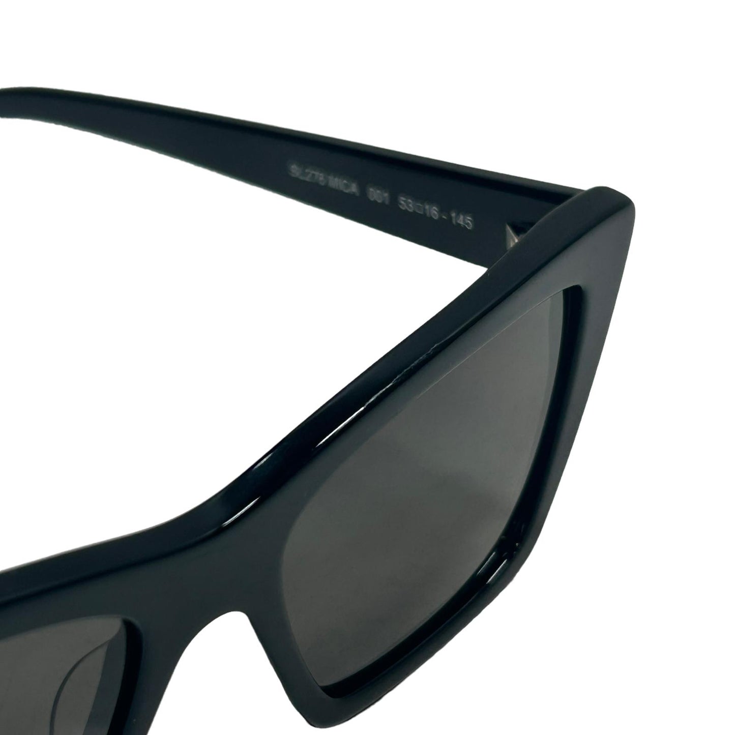 SAINT LAURENT MICA UNISEX SL276 CAT EYE ACETATE SQUARE SUNGLASSES BLACK 5 NEW