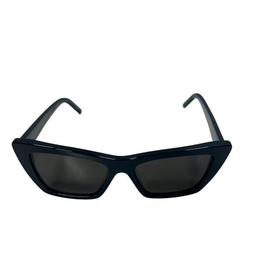 SAINT LAURENT MICA UNISEX SL276 CAT EYE ACETATE SQUARE SUNGLASSES BLACK 6 NEW