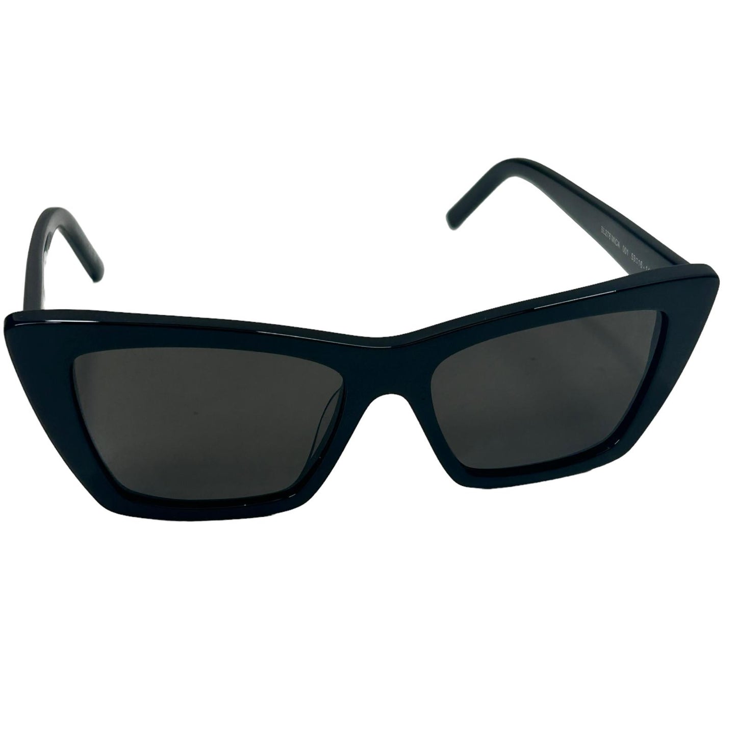 SAINT LAURENT MICA UNISEX SL276 CAT EYE ACETATE SQUARE SUNGLASSES BLACK 6 NEW