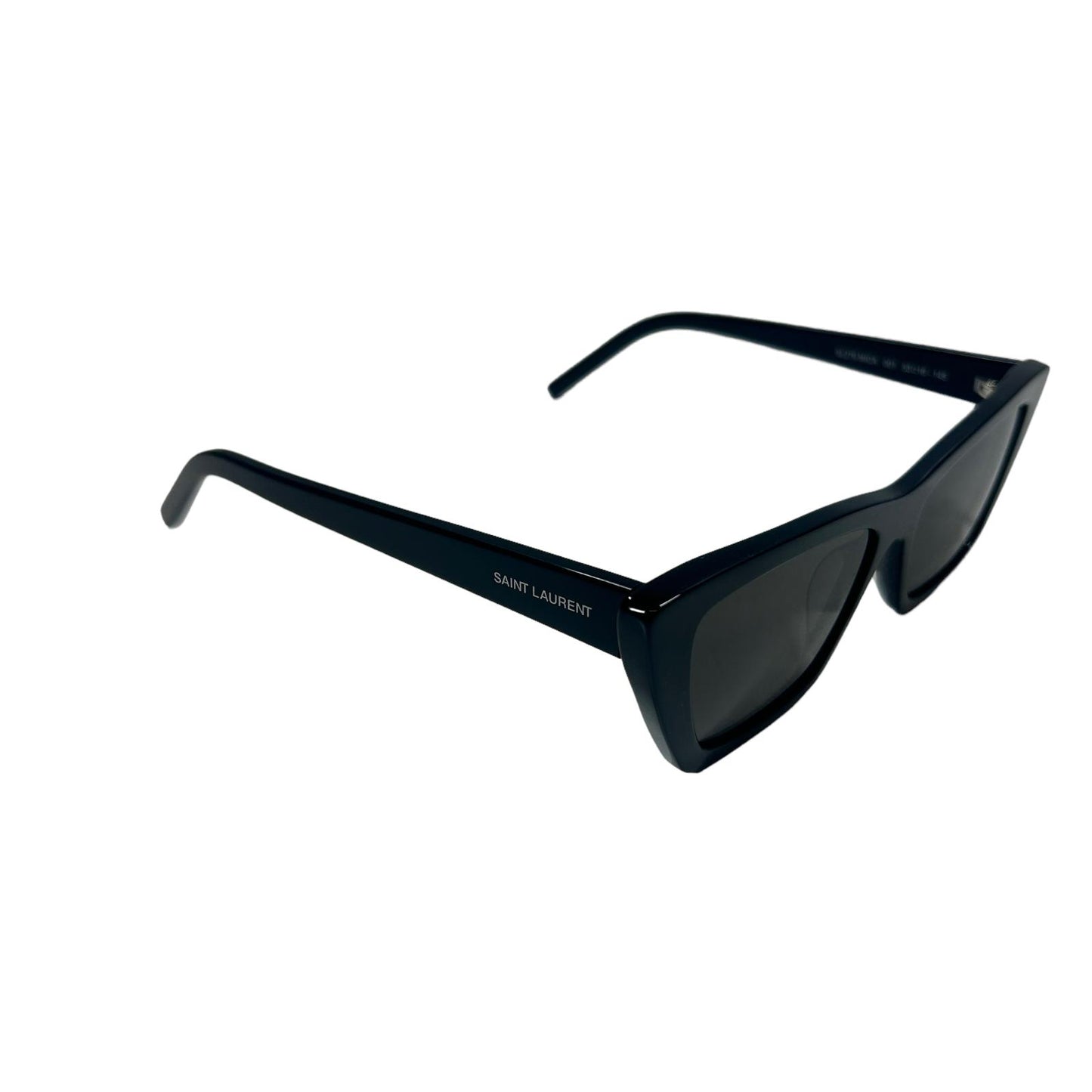 SAINT LAURENT MICA UNISEX SL276 CAT EYE ACETATE SQUARE SUNGLASSES BLACK 7 NEW
