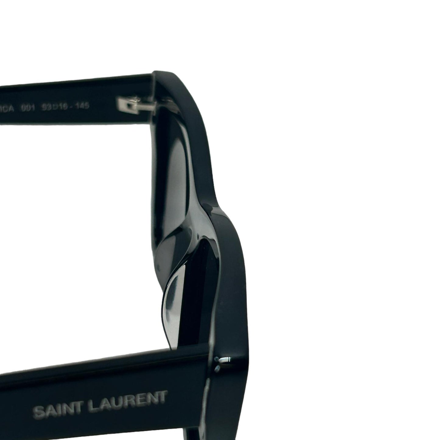 SAINT LAURENT MICA UNISEX SL276 CAT EYE ACETATE SQUARE SUNGLASSES BLACK 7 NEW