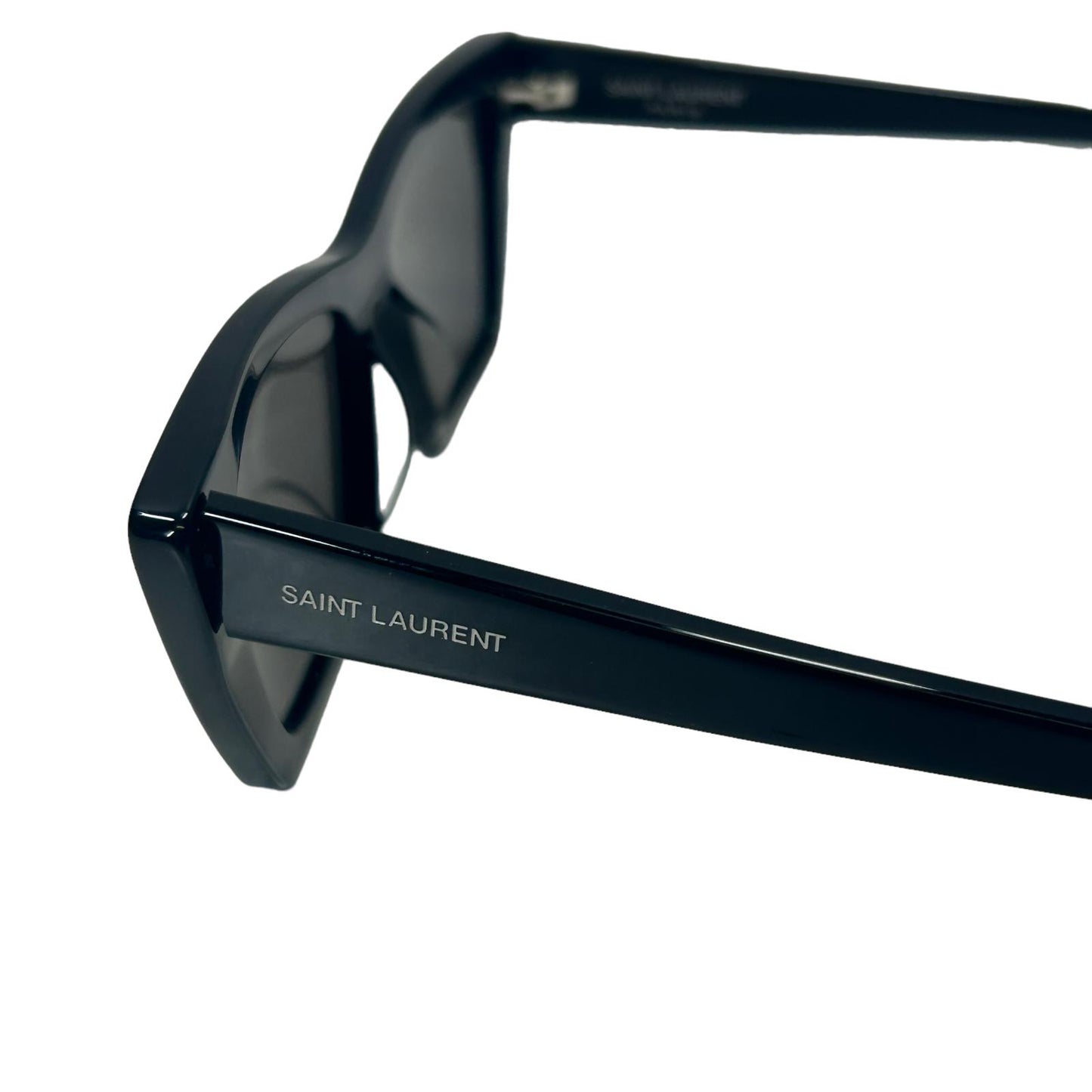 SAINT LAURENT MICA UNISEX SL276 CAT EYE ACETATE SQUARE SUNGLASSES BLACK 7 NEW