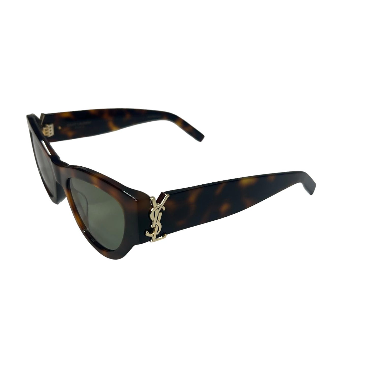 SAINT LAURENT SL M94 OVERSIZED CAT EYE YSL LOGO SUNGLASSES HAVANA BROWN NEW