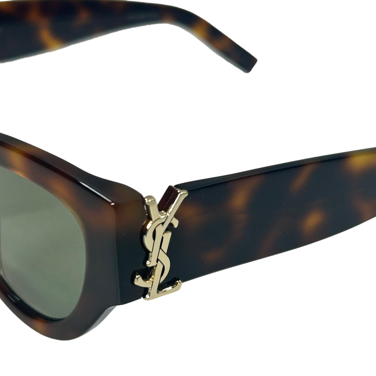 SAINT LAURENT SL M94 OVERSIZED CAT EYE YSL LOGO SUNGLASSES HAVANA BROWN NEW
