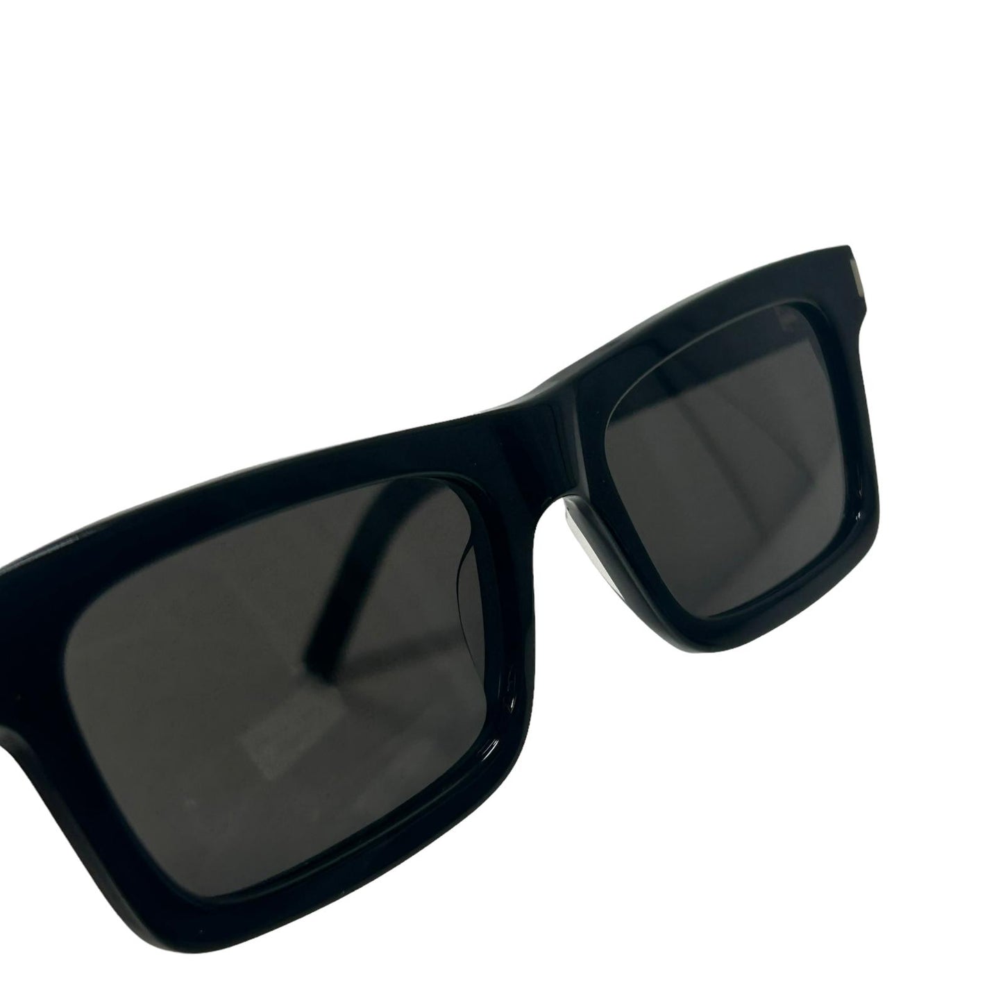 SAINT LAURENT WAYFERER SQUARE LENS ACETATE BLACK SUNGLASSES - BLACK NEW
