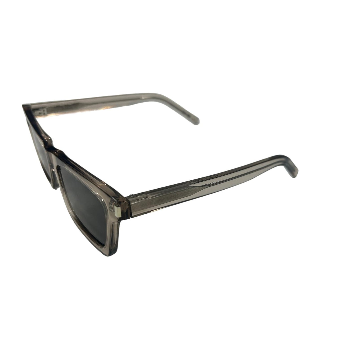 SAINT LAURENT WAYFERER SQUARE LENS ACETATE BLACK SUNGLASSES - CLEAR LENS - NEW
