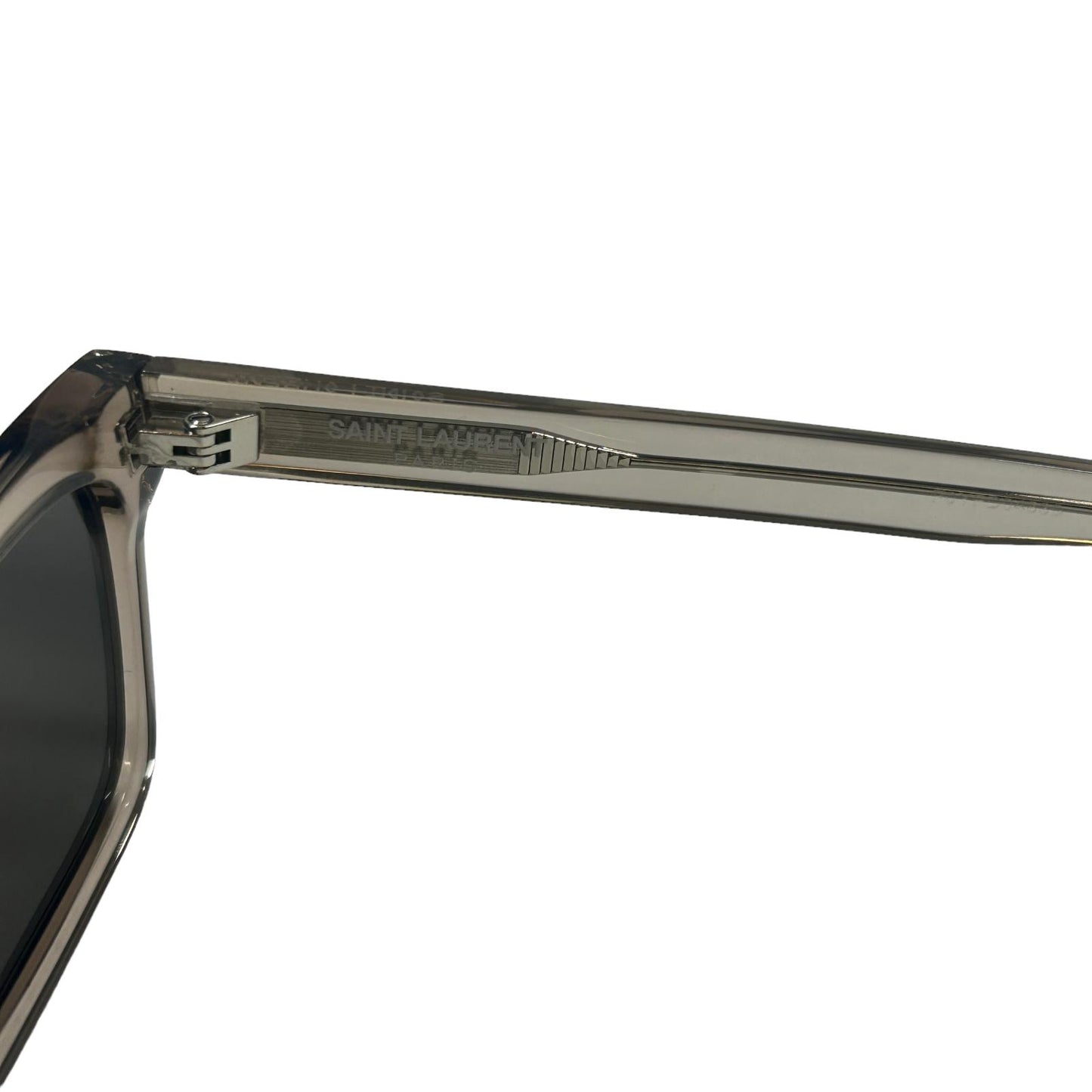 SAINT LAURENT WAYFERER SQUARE LENS ACETATE BLACK SUNGLASSES - CLEAR LENS - NEW