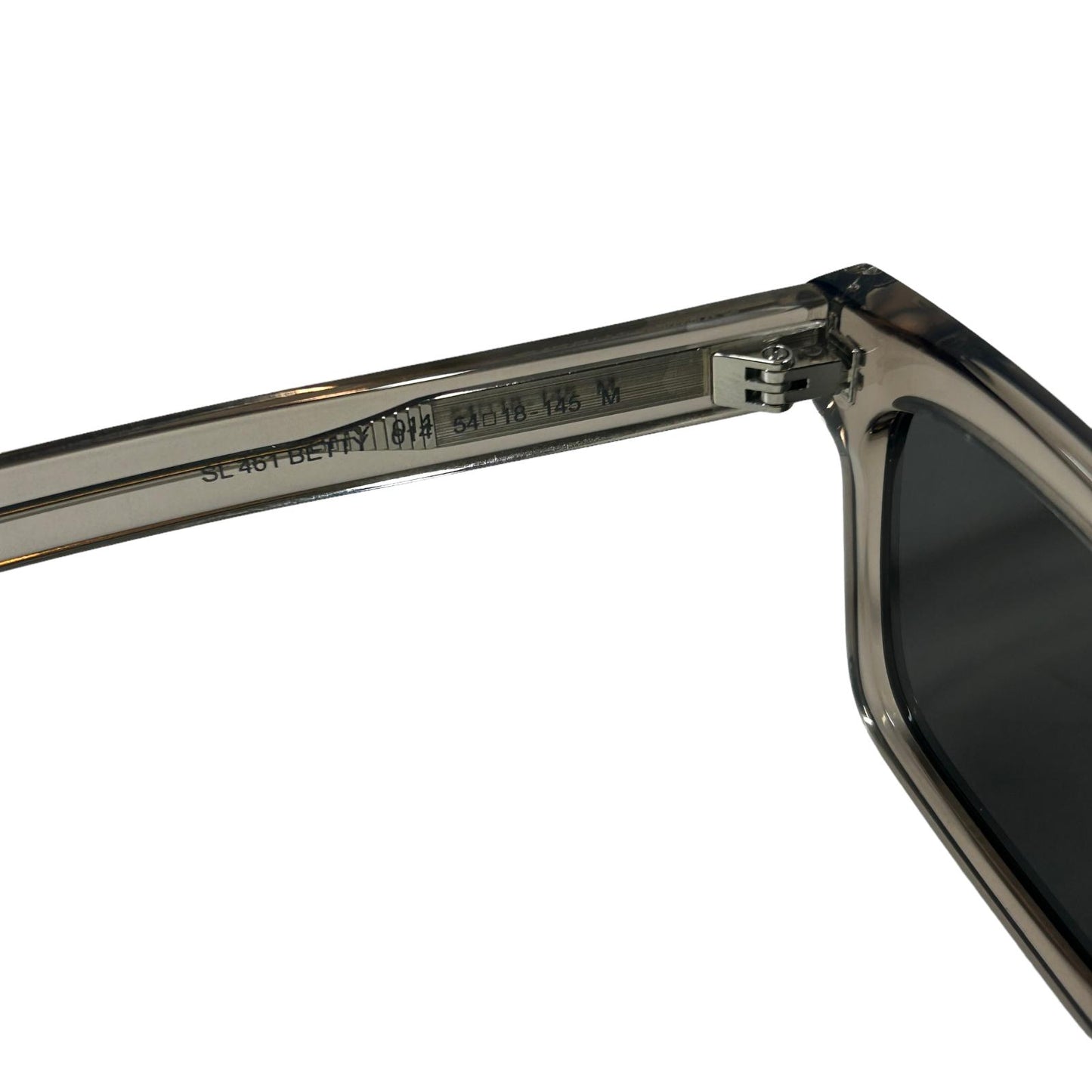 SAINT LAURENT WAYFERER SQUARE LENS ACETATE BLACK SUNGLASSES - CLEAR LENS - NEW