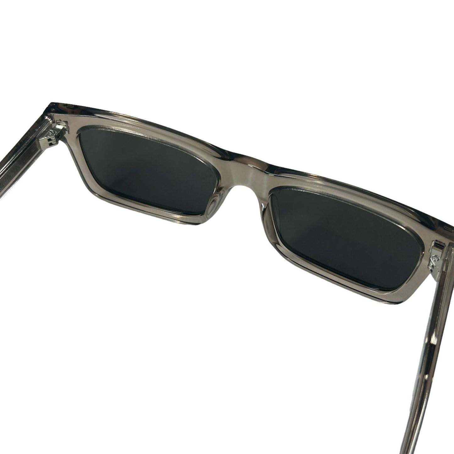 SAINT LAURENT WAYFERER SQUARE LENS ACETATE BLACK SUNGLASSES - CLEAR LENS - NEW