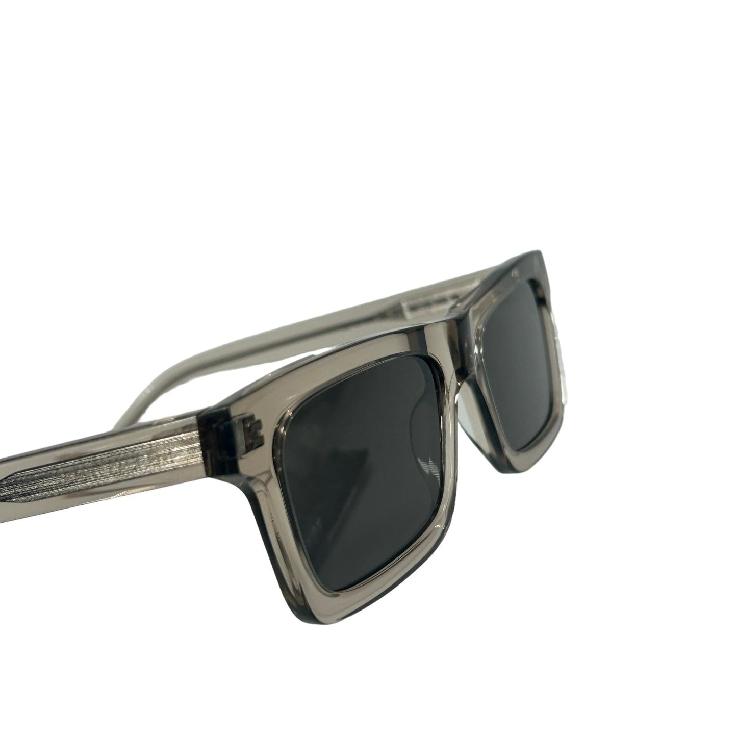 SAINT LAURENT WAYFERER SQUARE LENS ACETATE BLACK SUNGLASSES - CLEAR LENS - NEW