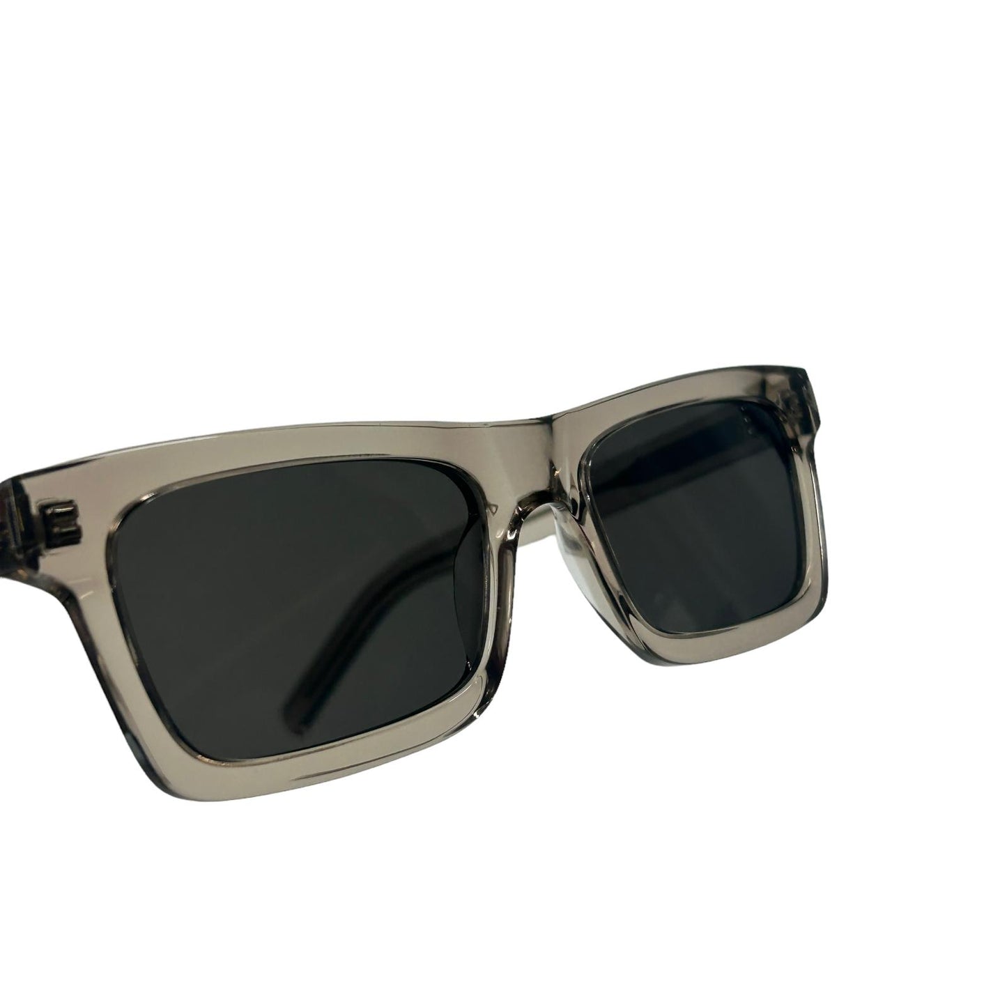 SAINT LAURENT WAYFERER SQUARE LENS ACETATE BLACK SUNGLASSES - CLEAR LENS - NEW