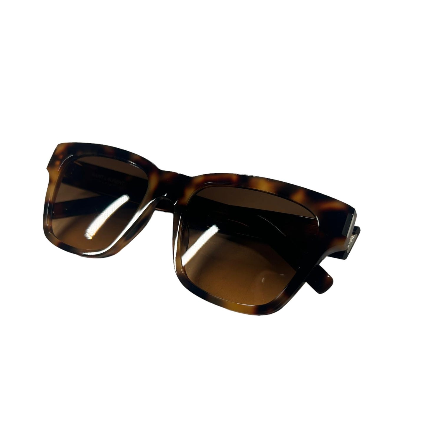 SAINT LAURENT SL 560 CLASSIC SQUARE ACETATE SUNGLASSES - HAVANA BROWN - NEW